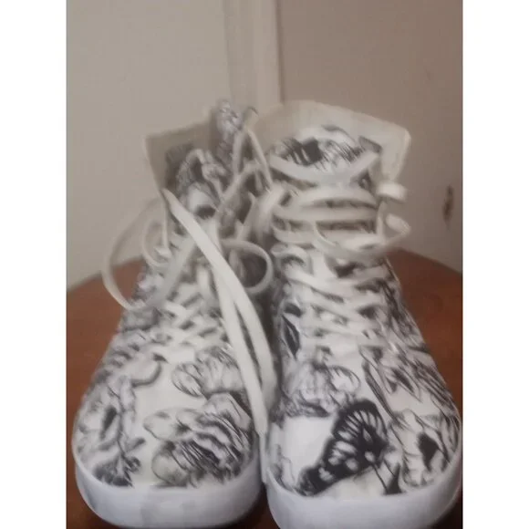 NOBULL | RARE HIGH TOP BUTTERFLY FLORAL CANVAS TRAINER UNISEX W13.5/M12 - Picture 6 of 13